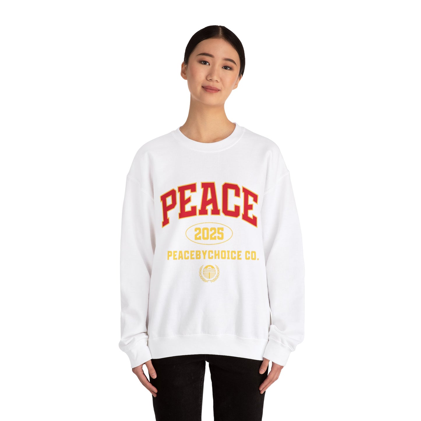 Peace 2025 Unisex Heavy Blend™ Crewneck Sweatshirt - Comfortable & Stylish Attire for Peace Enthusiasts