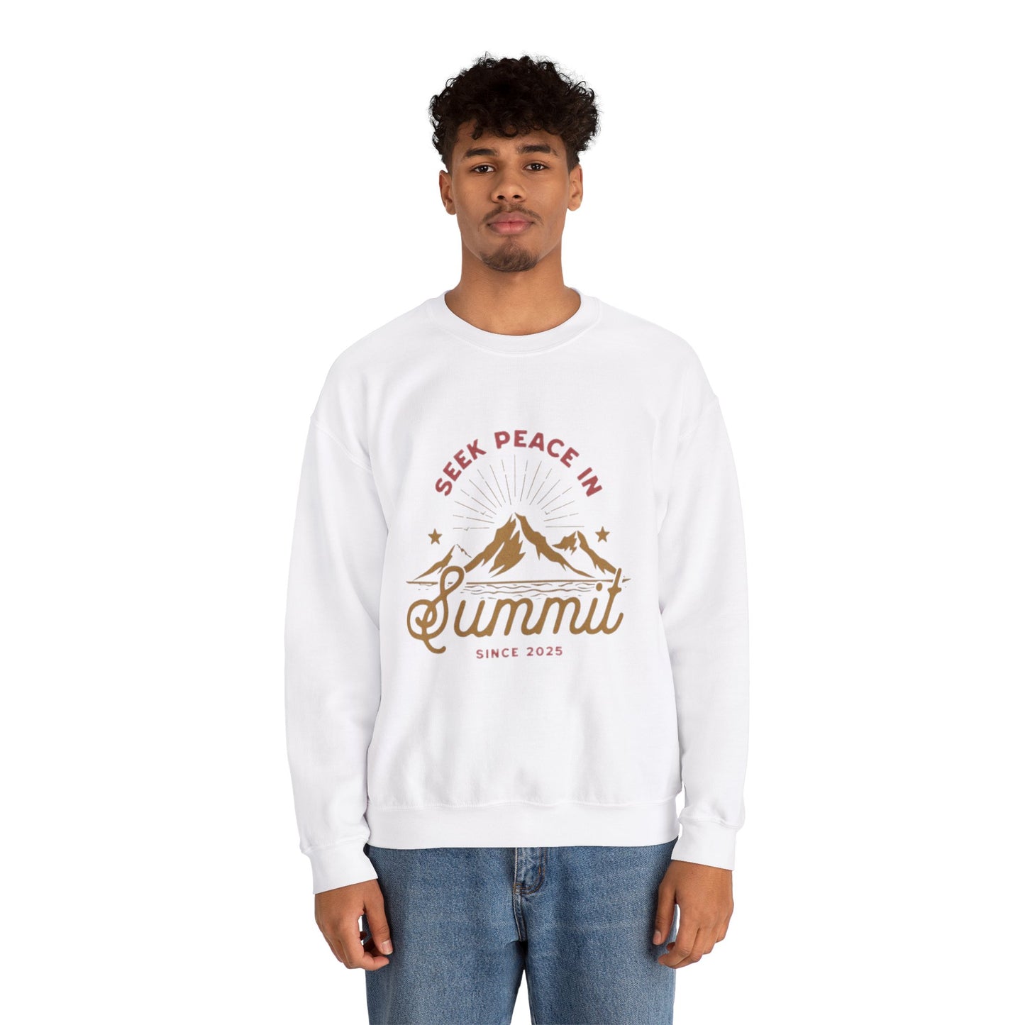 Seek Peace in Summit Unisex Heavy Blend™ Crewneck Sweatshirt