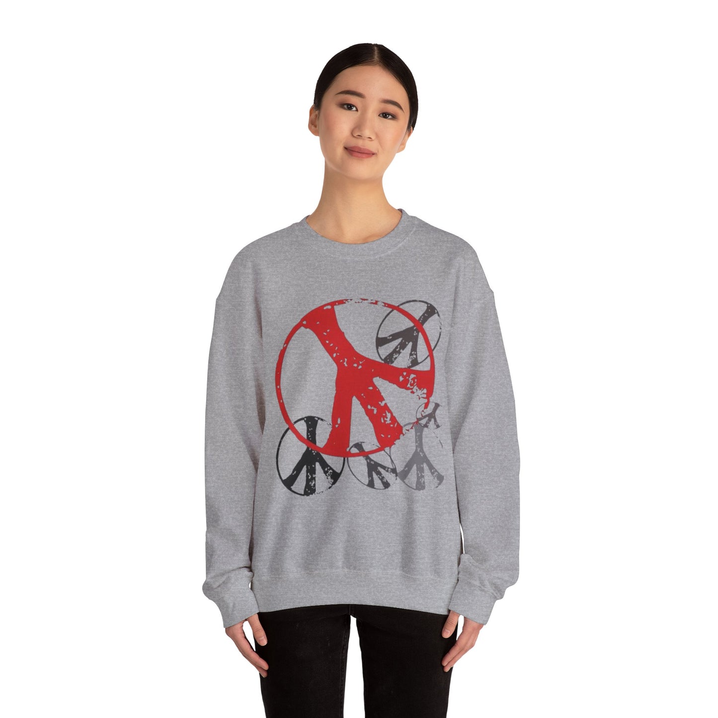 Unisex Heavy Blend™ Crewneck Sweatshirt - Peace Sign Graphic