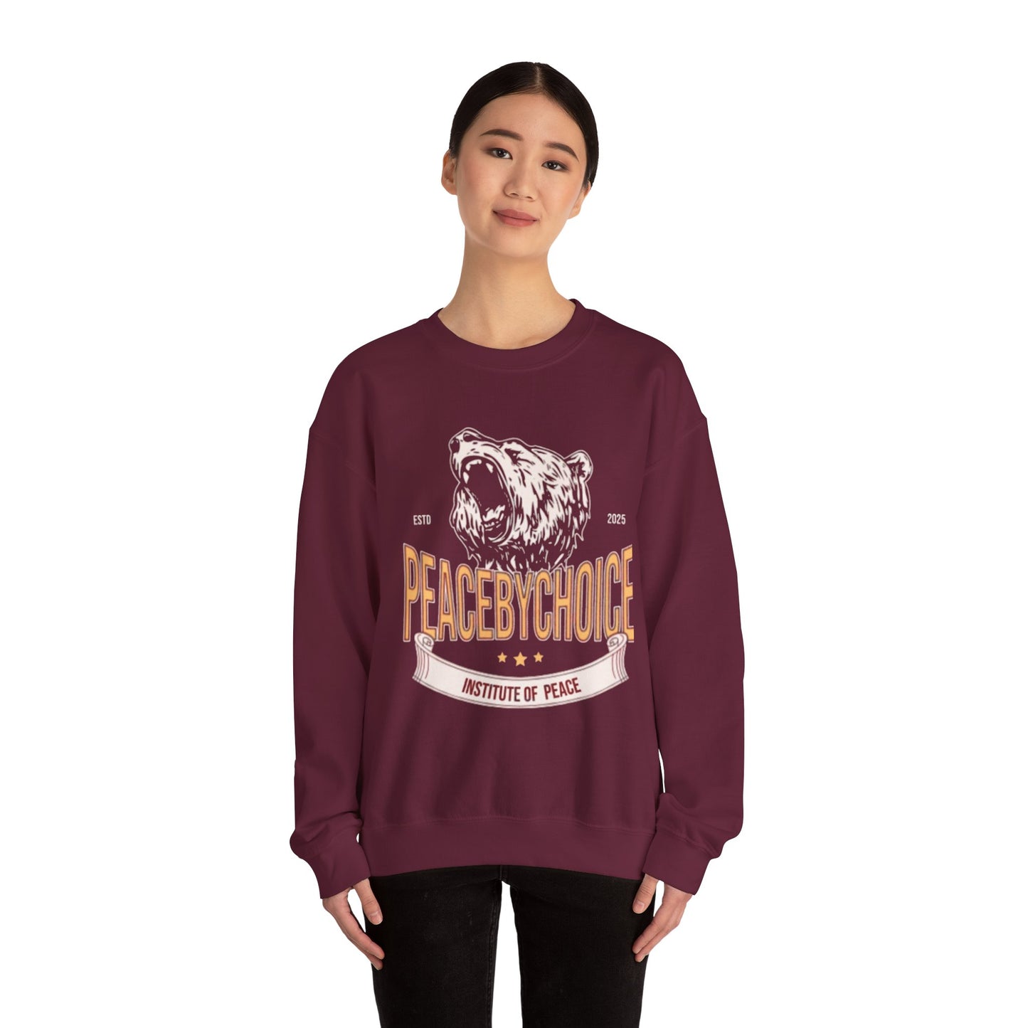 Peace by Choice Unisex Heavy Blend™ Crewneck Sweatshirt-Peace University