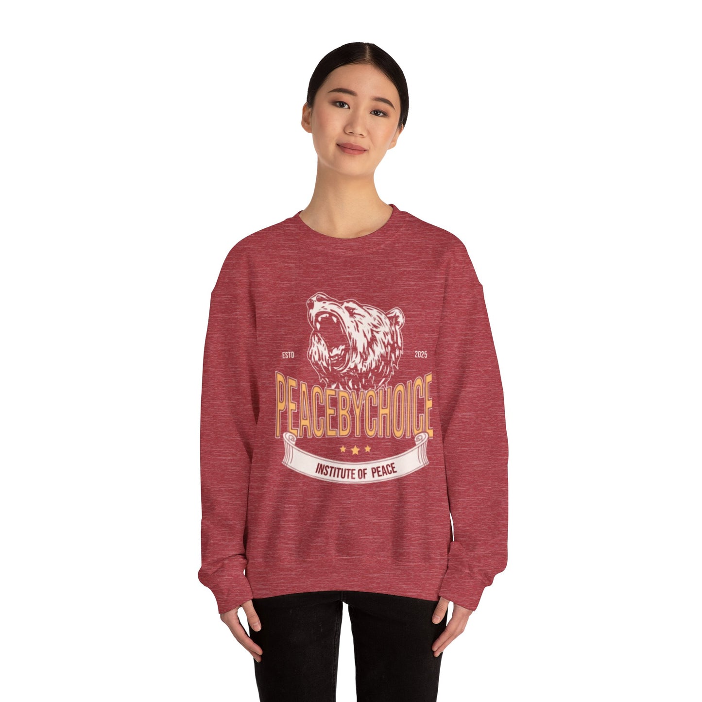 Peace by Choice Unisex Heavy Blend™ Crewneck Sweatshirt-Peace University