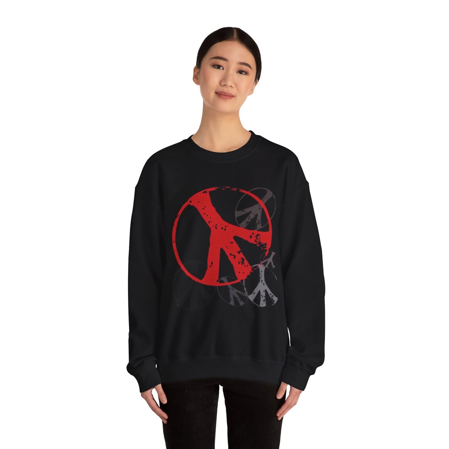 Unisex Heavy Blend™ Crewneck Sweatshirt - Peace Sign Graphic