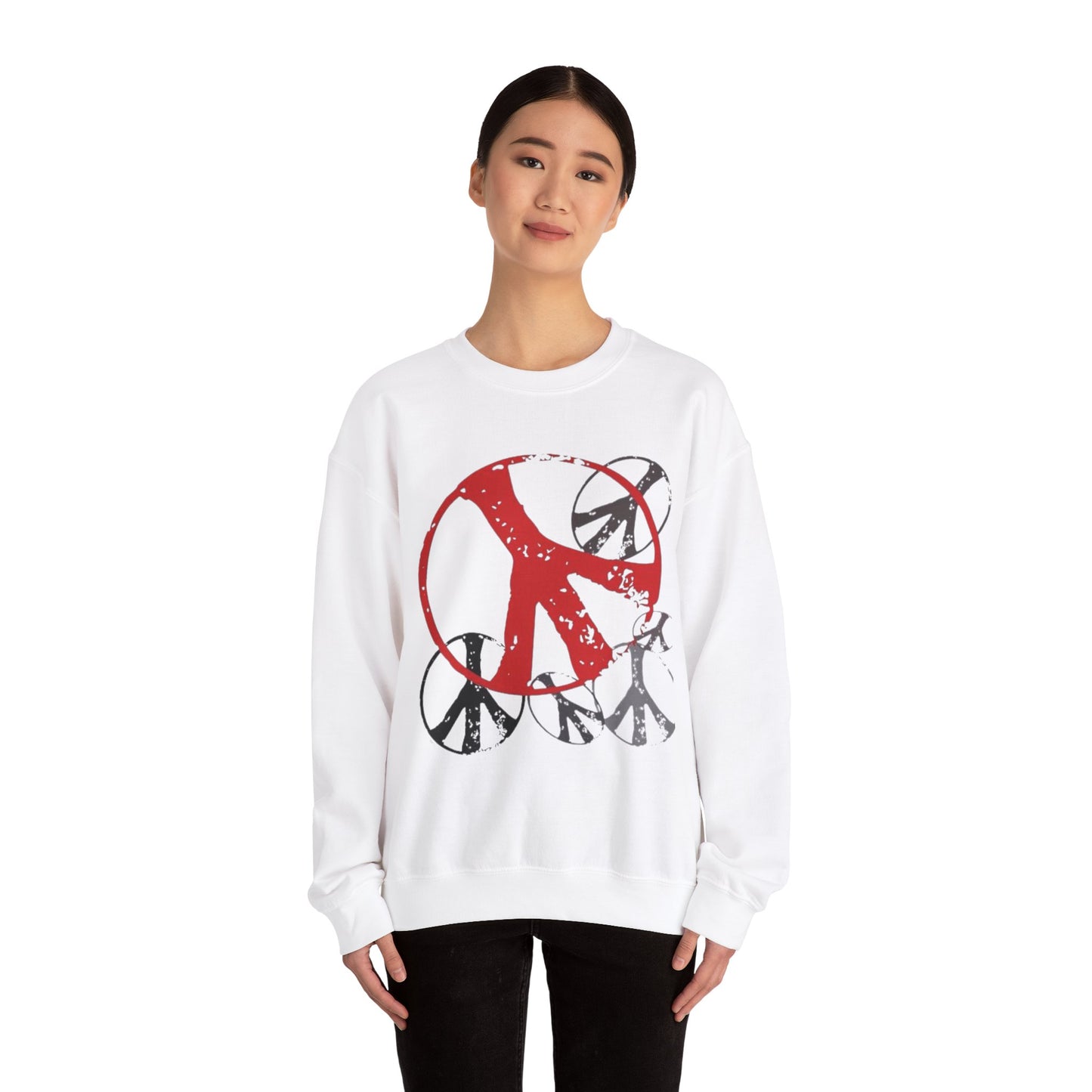 Unisex Heavy Blend™ Crewneck Sweatshirt - Peace Sign Graphic