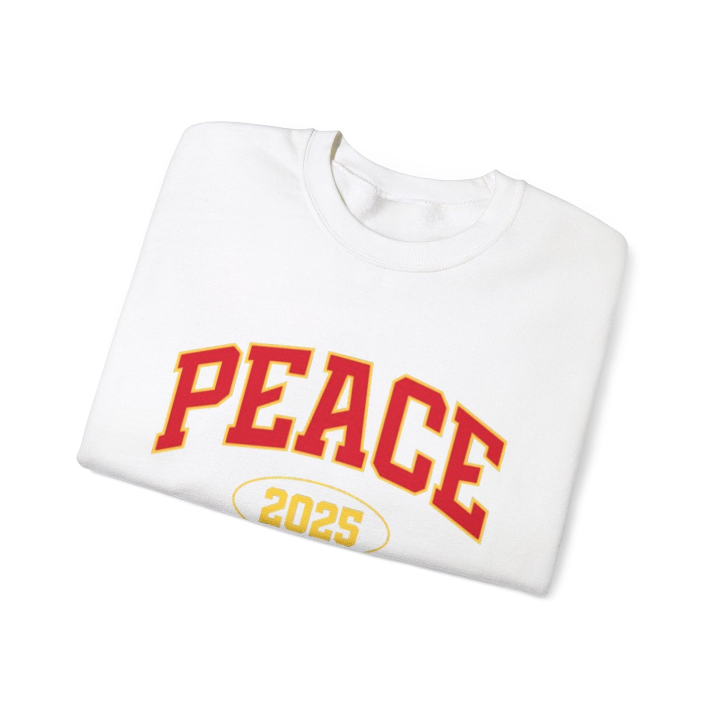 Peace 2025 Unisex Heavy Blend™ Crewneck Sweatshirt - Comfortable & Stylish Attire for Peace Enthusiasts