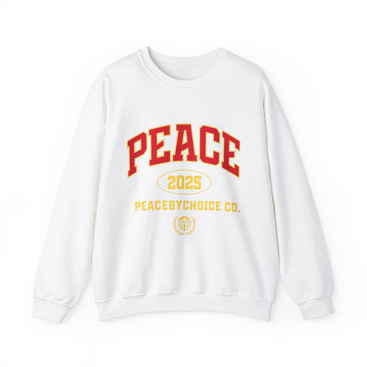 Peace 2025 Unisex Heavy Blend™ Crewneck Sweatshirt - Comfortable & Stylish Attire for Peace Enthusiasts