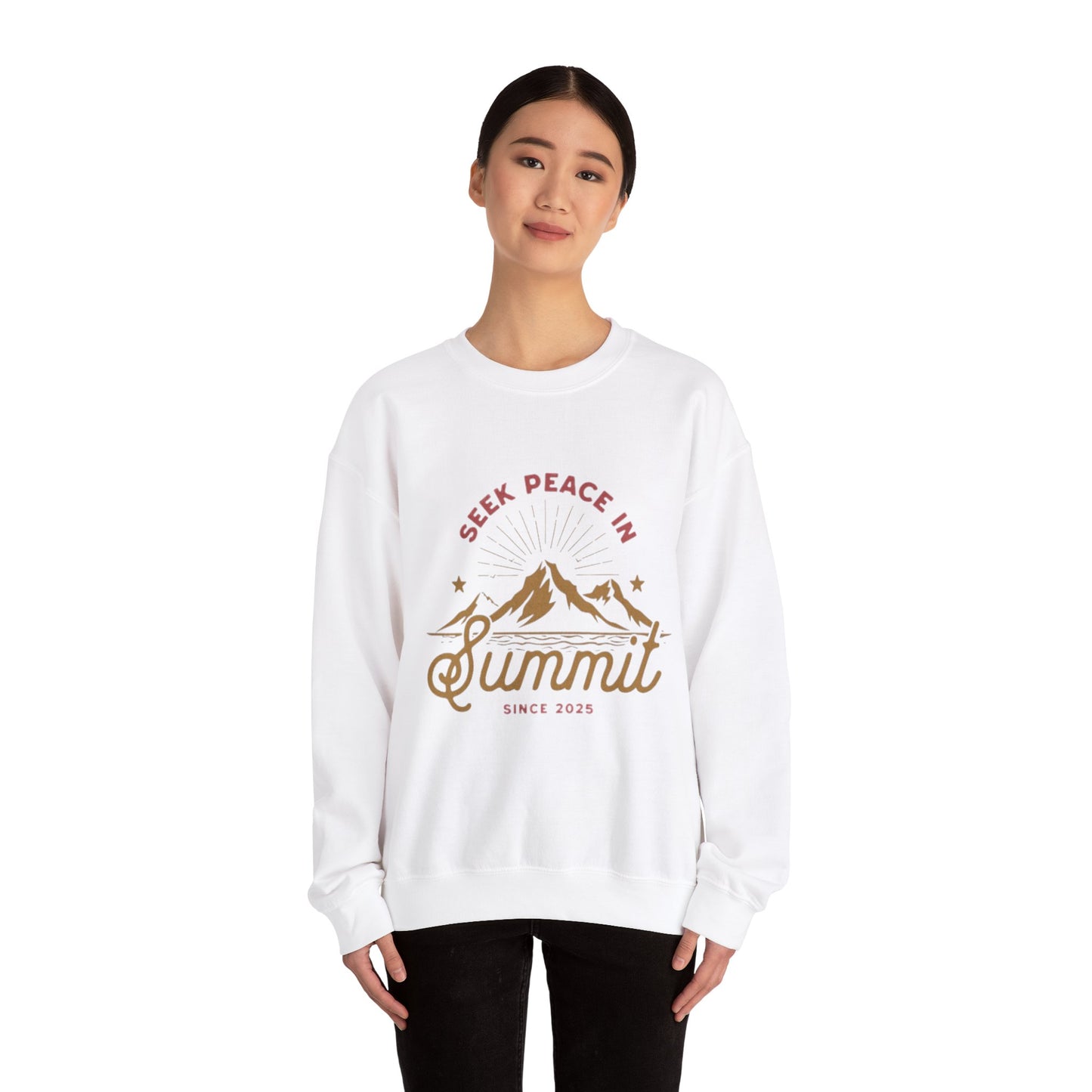 Seek Peace in Summit Unisex Heavy Blend™ Crewneck Sweatshirt