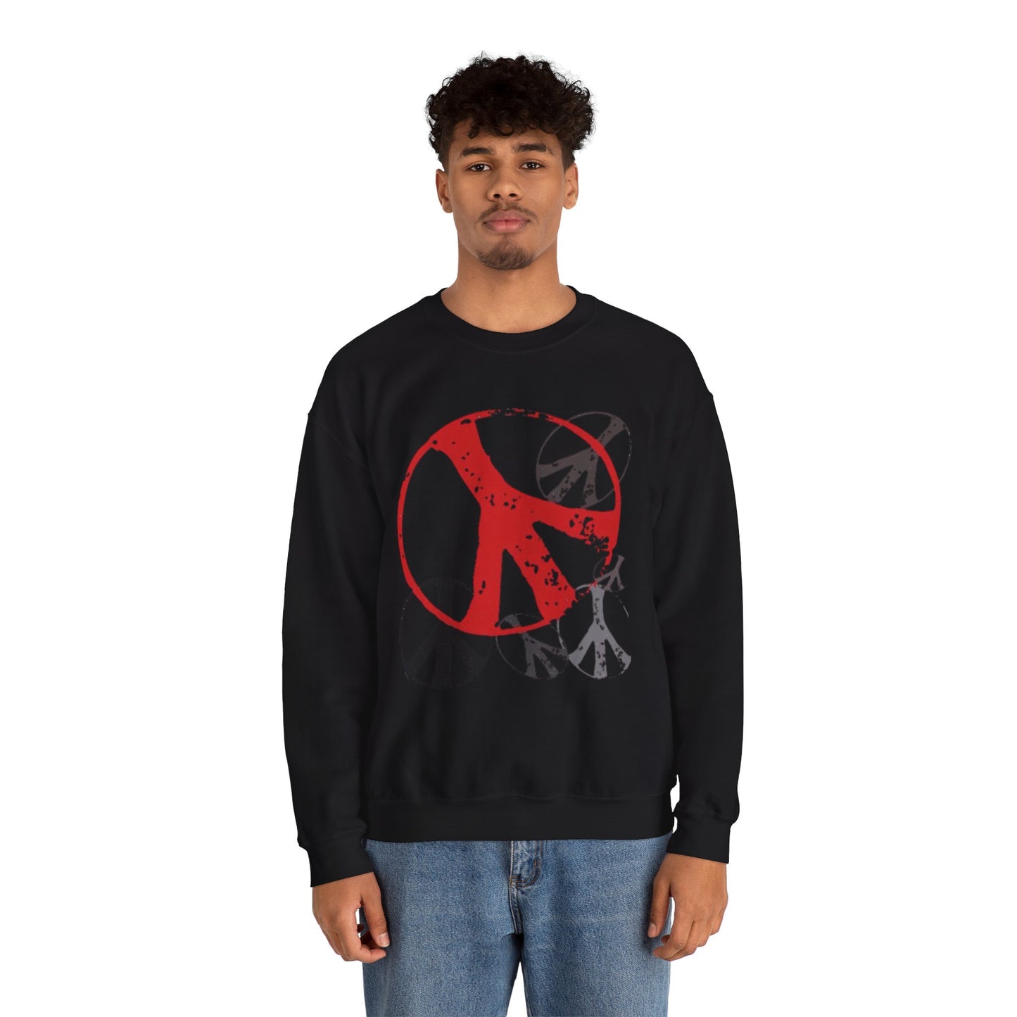 Unisex Heavy Blend™ Crewneck Sweatshirt - Peace Sign Graphic