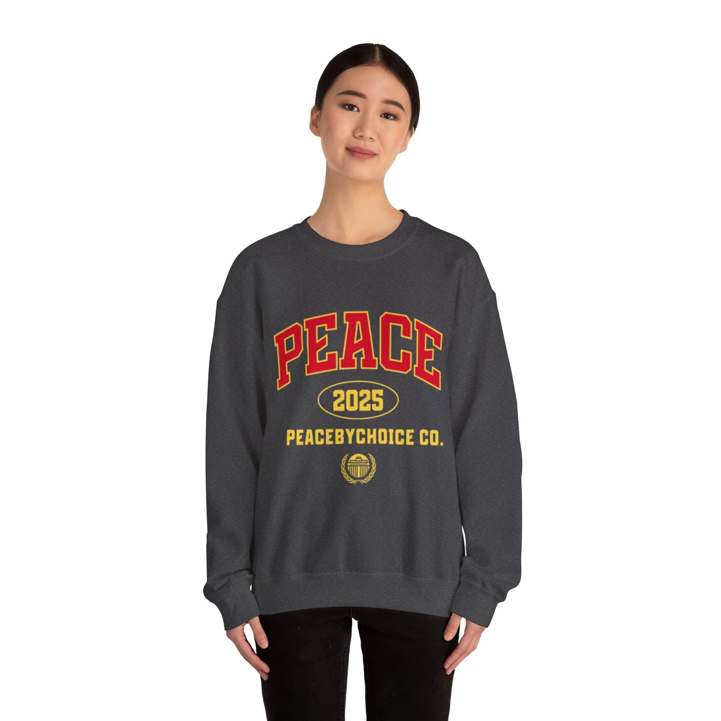 Peace 2025 Unisex Heavy Blend™ Crewneck Sweatshirt - Comfortable & Stylish Attire for Peace Enthusiasts