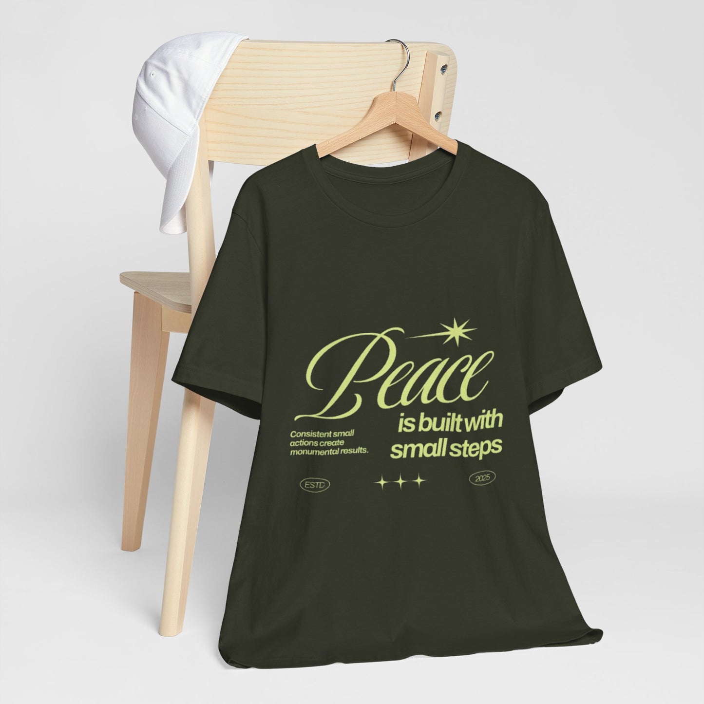 Peace Message Unisex Jersey Tee - Small Steps to Tranquility