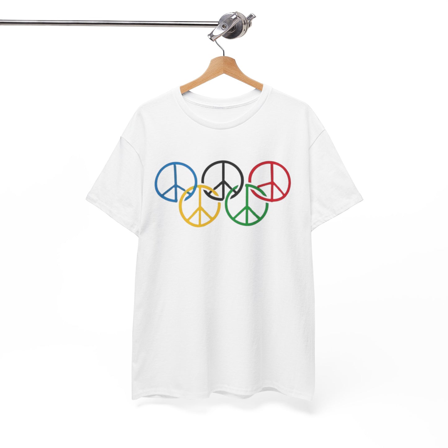 Peaceful Vibes Olympic Symbol Unisex Heavy Cotton Tee