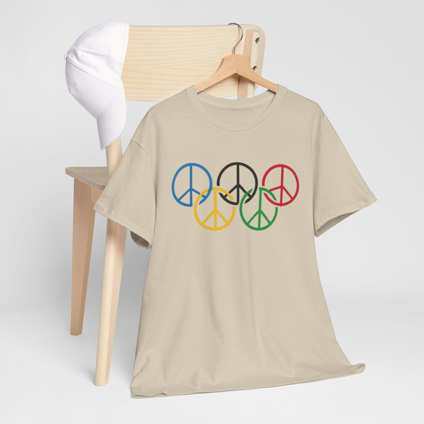 Peaceful Vibes Olympic Symbol Unisex Heavy Cotton Tee